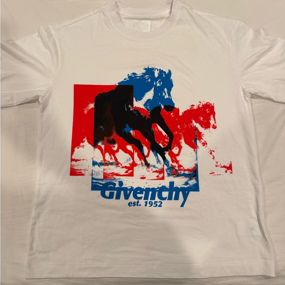 Givenchy Red and White Short Sleeve Tee